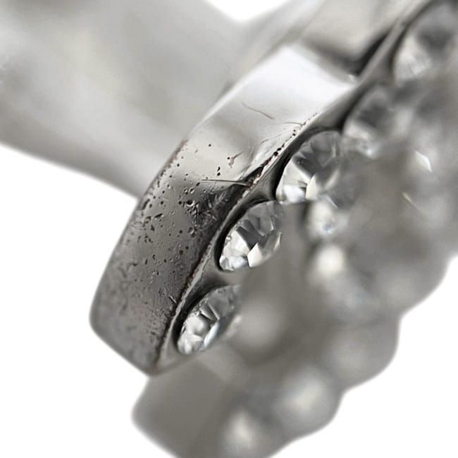 Chanel Earrings CC Logo 07 Metal Rhinestone Silver — view 8