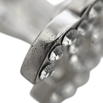 Chanel Earrings CC Logo 07 Metal Rhinestone Silver — view 8