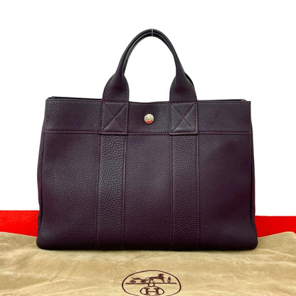 Hermes Fourre Tout Negonda Leather Handbag Mini Tote Raisin Purple