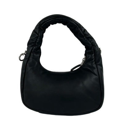 Prada Triangle Logo Patted Nappa Leather 2-Way Shoulder Bag Pochette Black — view 3