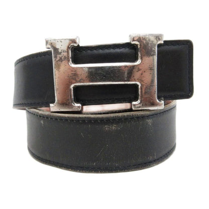 Hermes Constance H Logo Buckle Belt Leather 70 Black