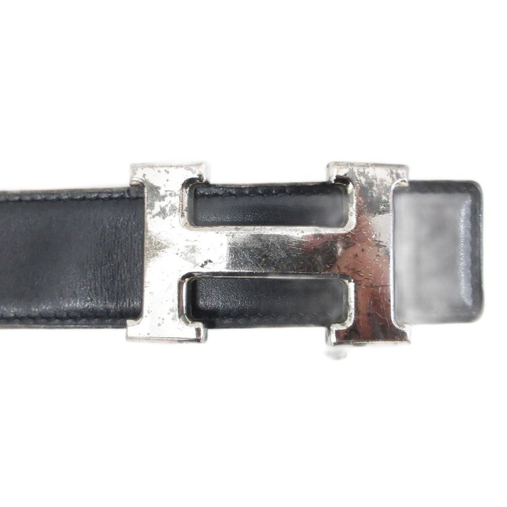 Hermes Constance H Logo Buckle Belt Leather 70 Black — view 4