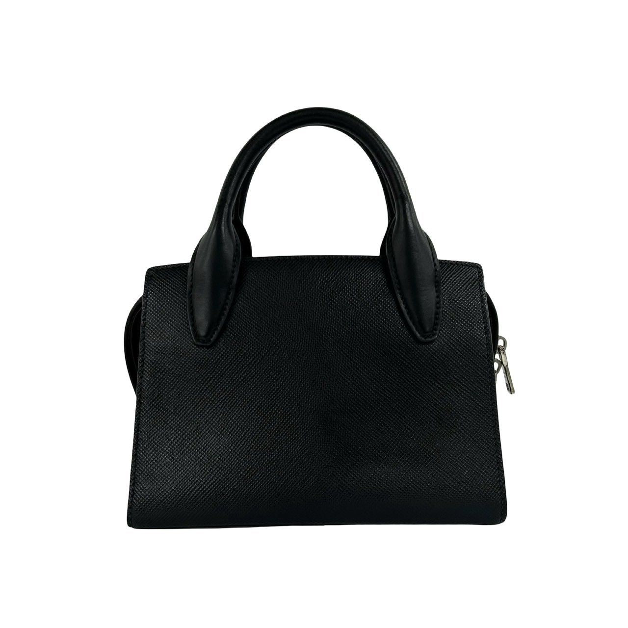 Prada Kristen Triangle Logo Saffiano Leather 2-Way Shoulder Bag Black — view 3