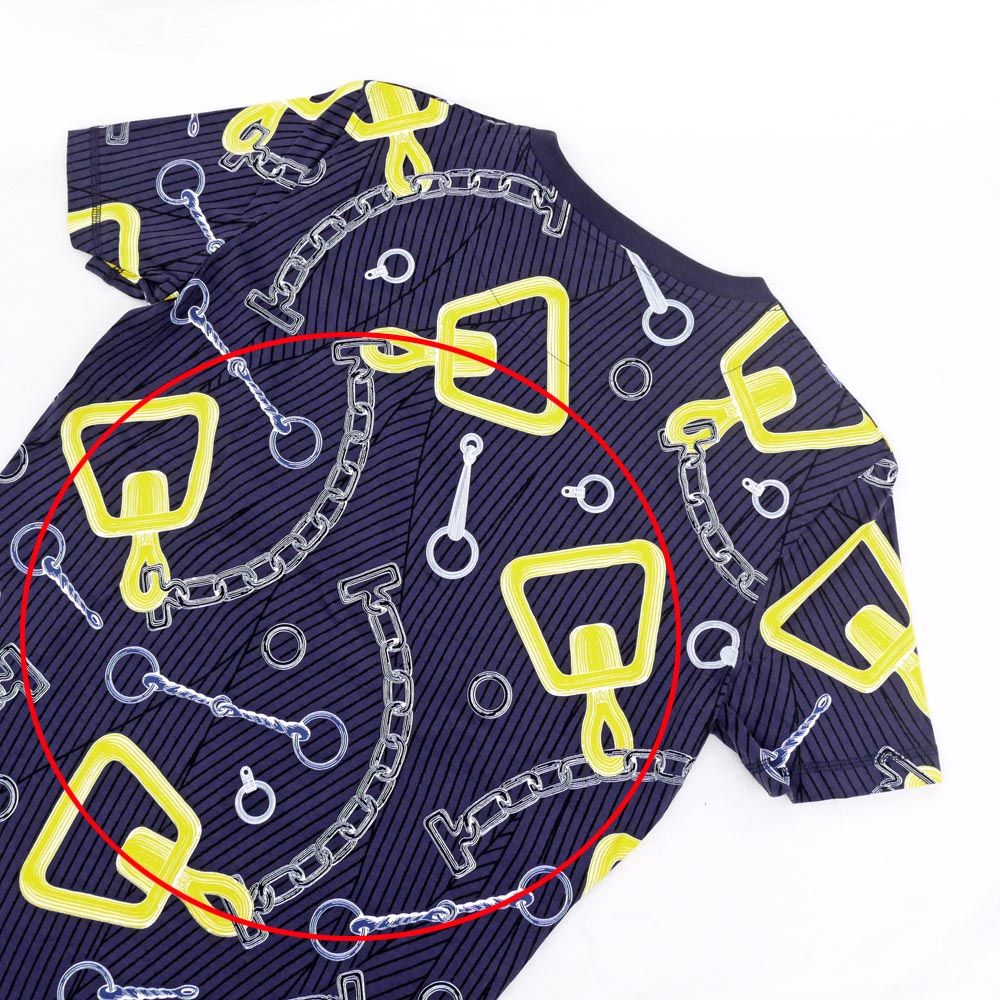 Hermes T-Shirt Kaleidoscope Navy Yellow Blue Cotton — view 8