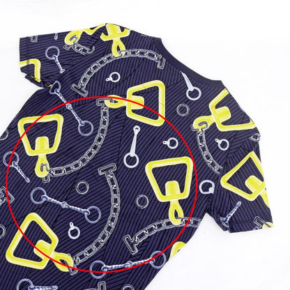 Hermes T-Shirt Kaleidoscope Navy Yellow Blue Cotton — view 8