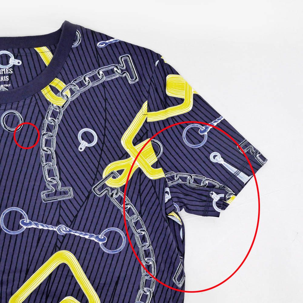 Hermes T-Shirt Kaleidoscope Navy Yellow Blue Cotton — view 5