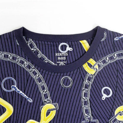 Hermes T-Shirt Kaleidoscope Navy Yellow Blue Cotton — view 3