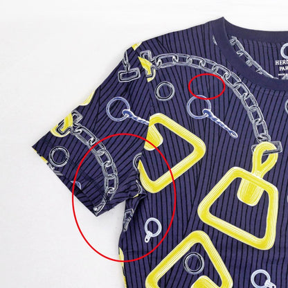 Hermes T-Shirt Kaleidoscope Navy Yellow Blue Cotton — view 4