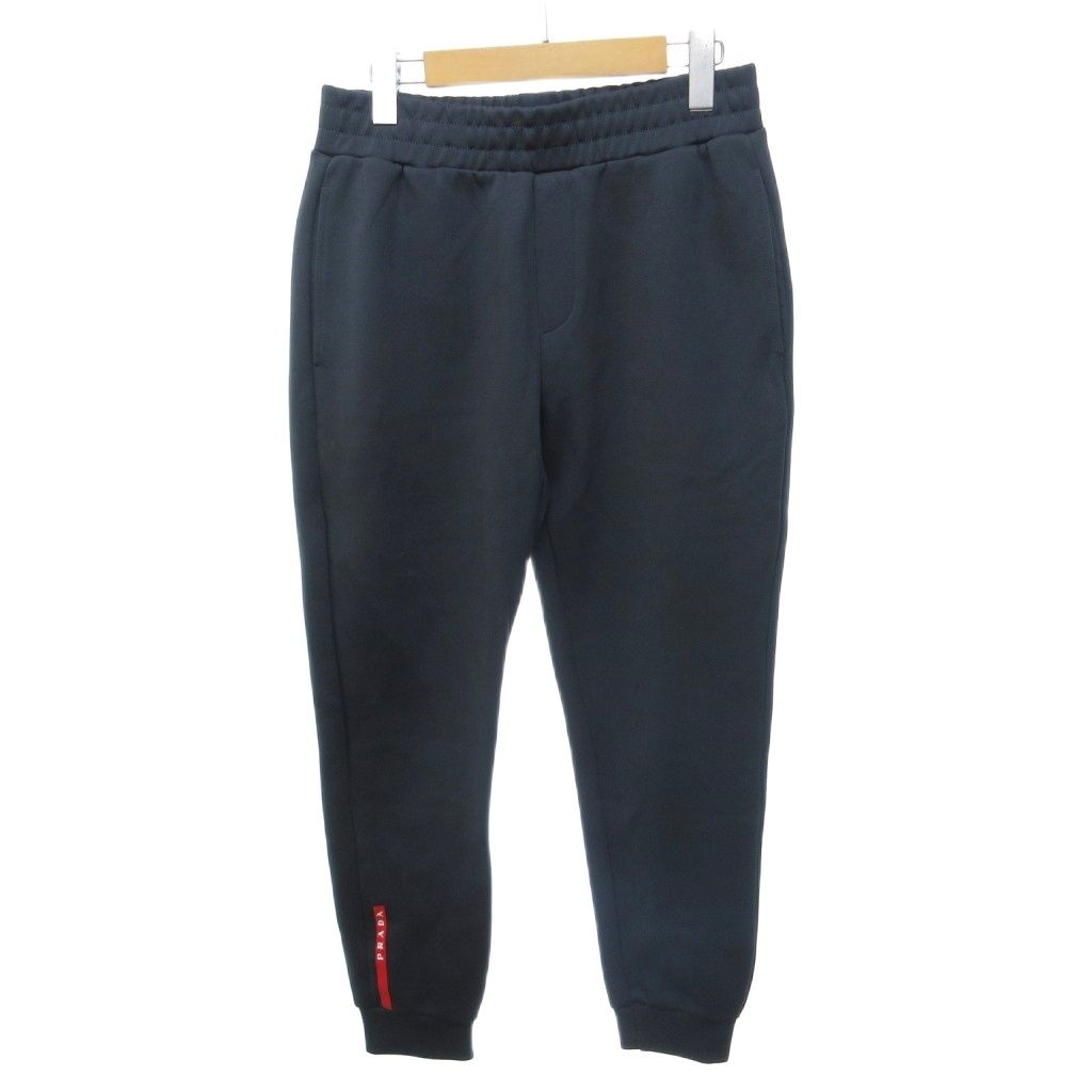 Prada Sport Sweatpants Easy Logo Print Black Pants
