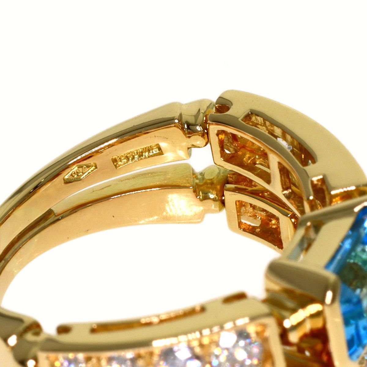 Bvlgari Allegra Multi Stone Diamond Ring 18k Yellow Gold — view 5
