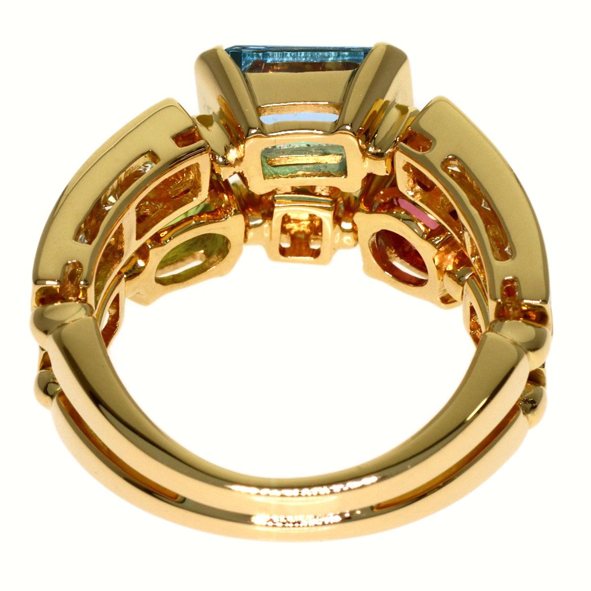 Bvlgari Allegra Multi Stone Diamond Ring 18k Yellow Gold — view 4