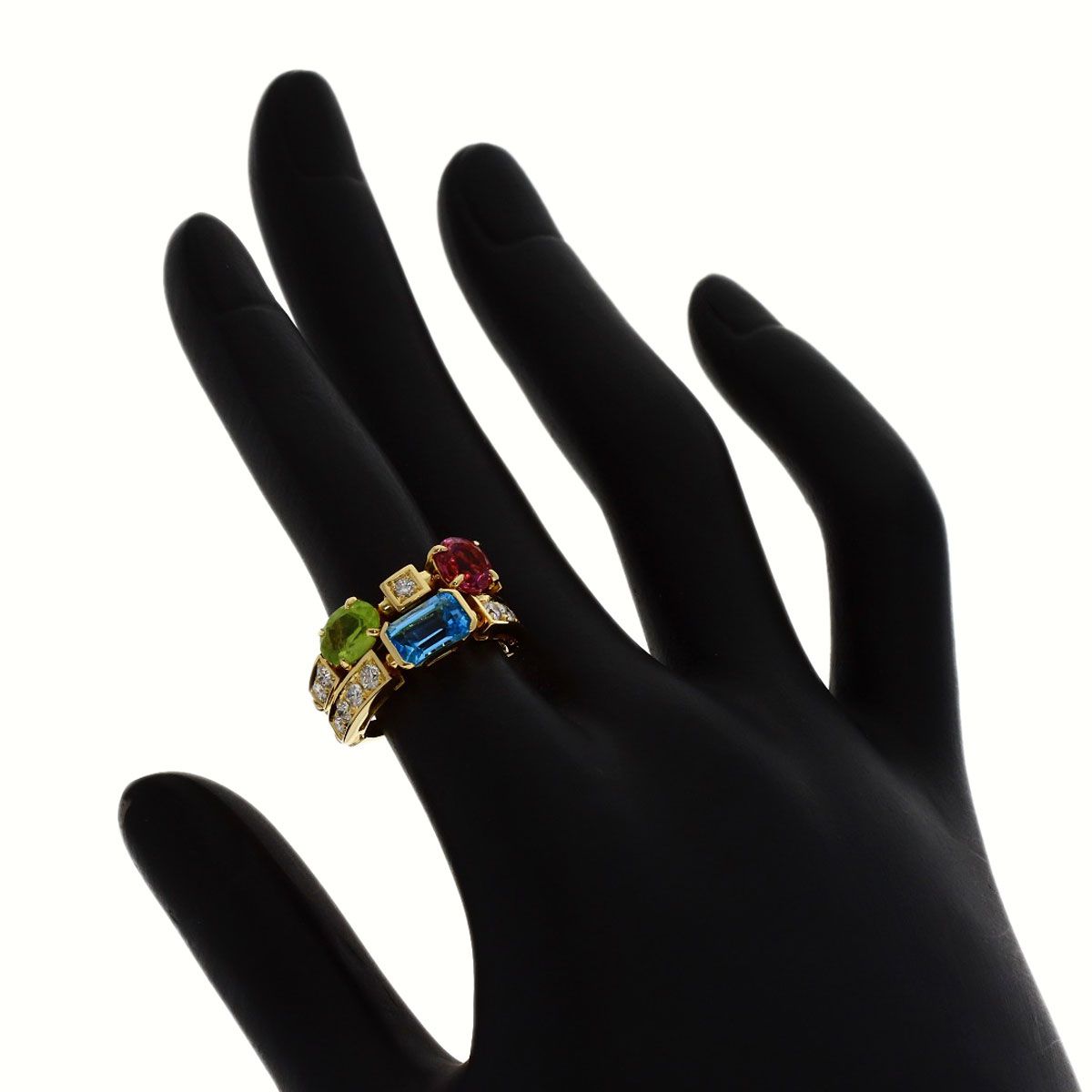Bvlgari Allegra Multi Stone Diamond Ring 18k Yellow Gold — view 7