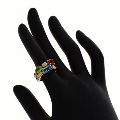 Bvlgari Allegra Multi Stone Diamond Ring 18k Yellow Gold — view 7
