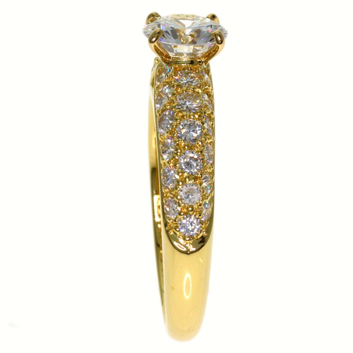 Van Cleef & Arpels Diamond Pave Ring 18k Yellow Gold — view 3