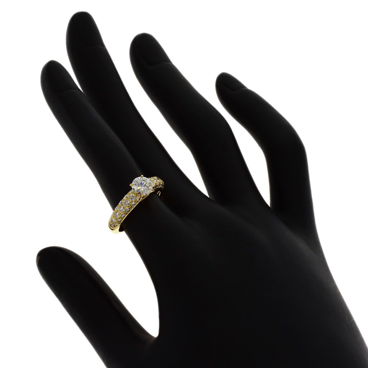 Van Cleef & Arpels Diamond Pave Ring 18k Yellow Gold — view 6