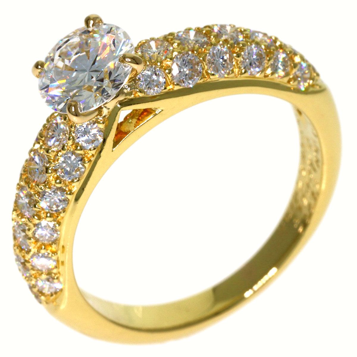 Van Cleef & Arpels Diamond Pave Ring 18k Yellow Gold — view 2