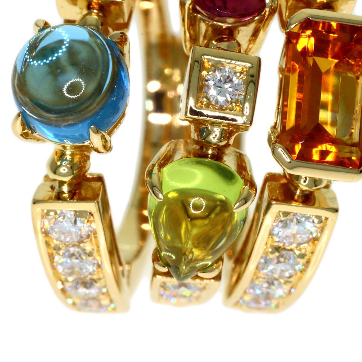 Bvlgari Allegra Multi Stone Diamond Ring 18k Yellow Gold — view 7