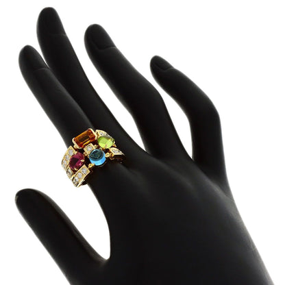 Bvlgari Allegra Multi Stone Diamond Ring 18k Yellow Gold — view 6