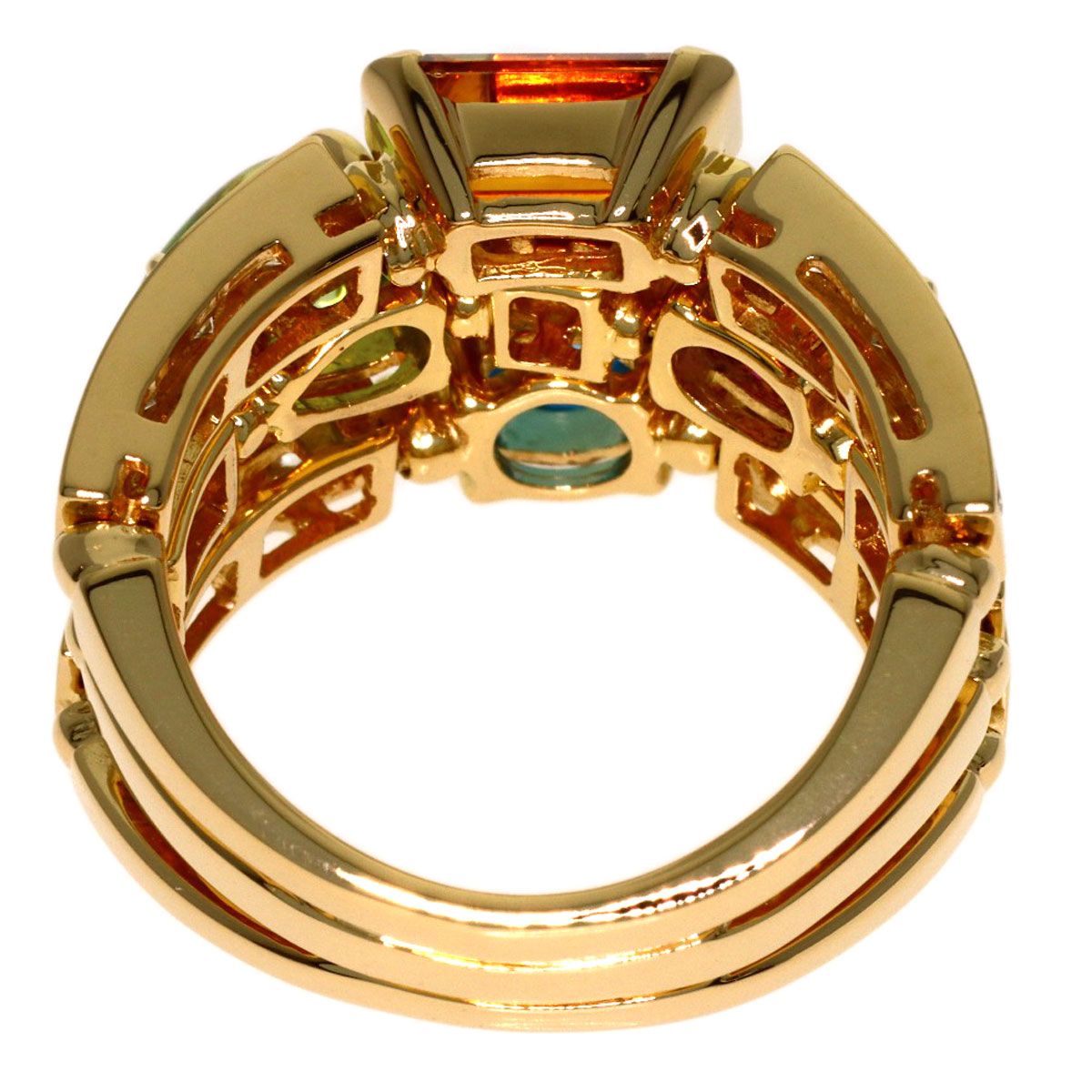 Bvlgari Allegra Multi Stone Diamond Ring 18k Yellow Gold — view 4