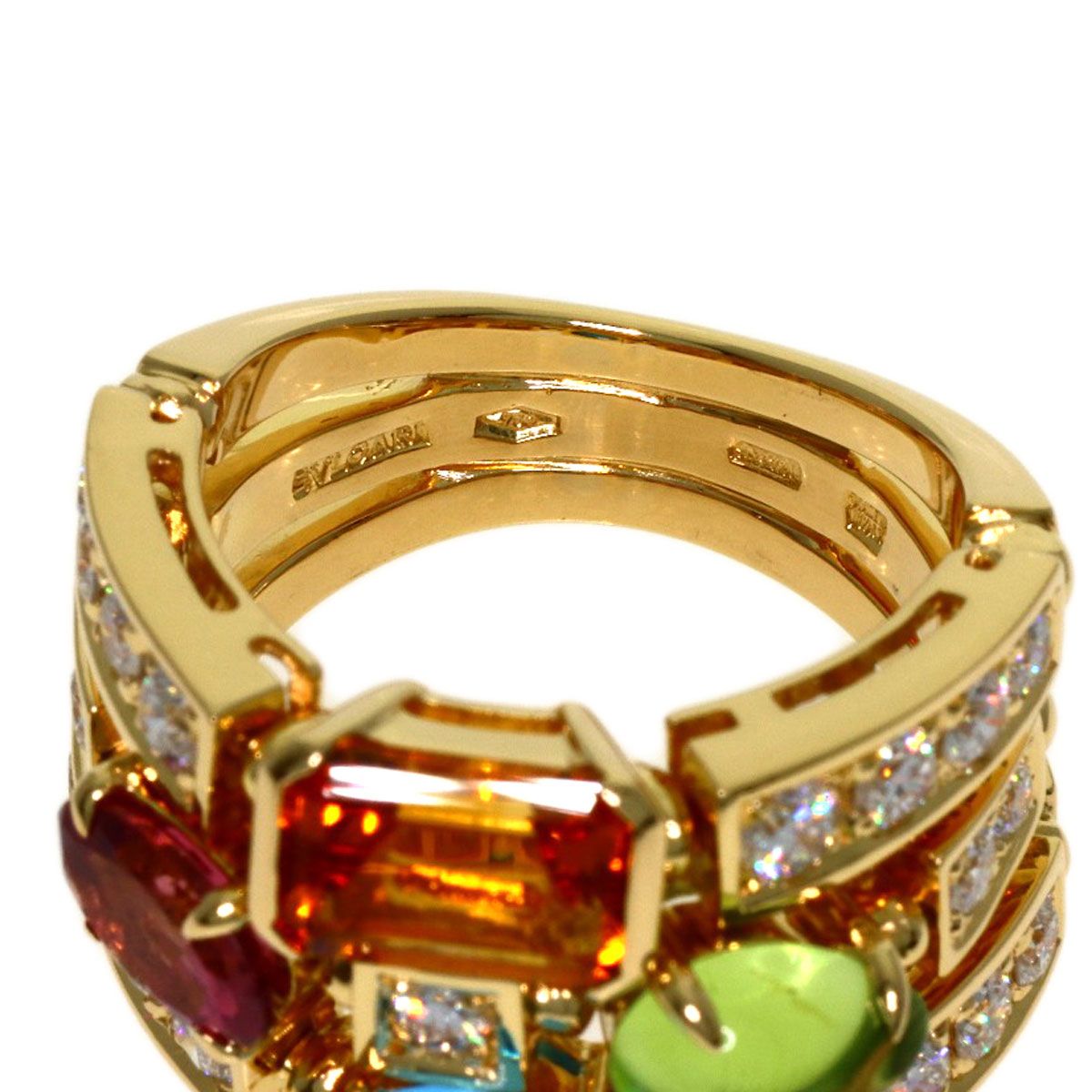 Bvlgari Allegra Multi Stone Diamond Ring 18k Yellow Gold — view 5