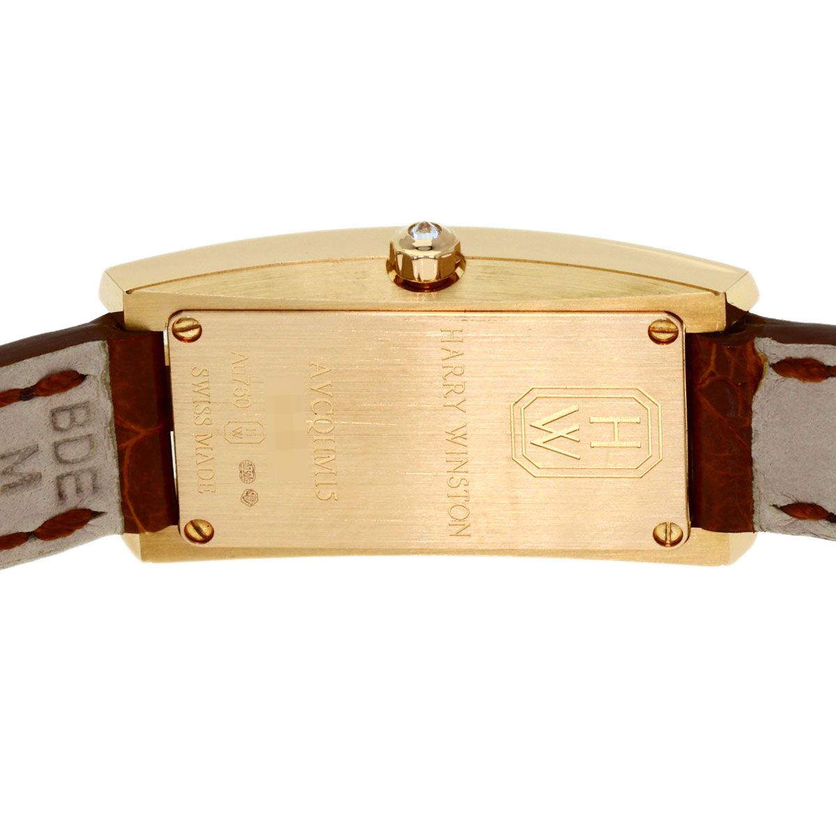 Harry Winston Avenue C Mini Lily Cluster Diamond Watch 18k Pink Gold Leather — view 6
