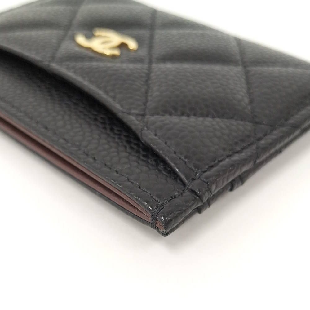 Chanel Classic Card Case Caviar Leather Black — view 3