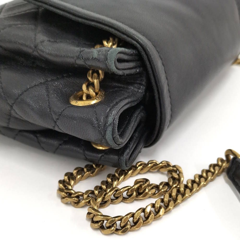 Saint Laurent Nolita Mini Chain Shoulder Bag Leather Black Gold — view 5