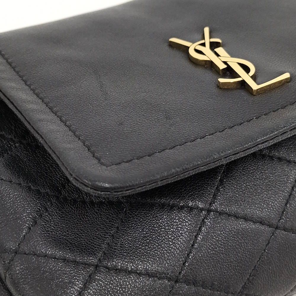 Saint Laurent Nolita Mini Chain Shoulder Bag Leather Black Gold — view 6