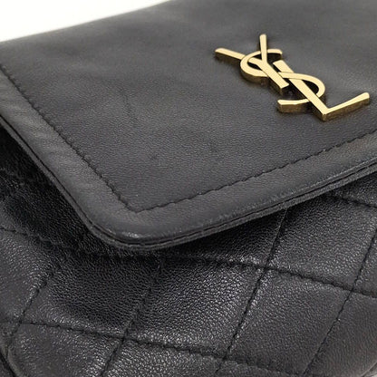 Saint Laurent Nolita Mini Chain Shoulder Bag Leather Black Gold — view 6