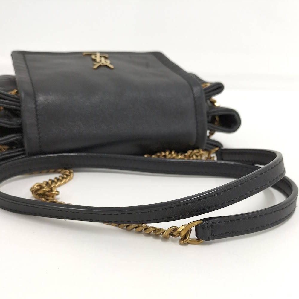 Saint Laurent Nolita Mini Chain Shoulder Bag Leather Black Gold — view 4