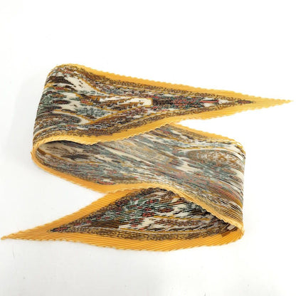 Hermes Pleated Scarf Decoupages Silk Yellow Multicolor — view 2