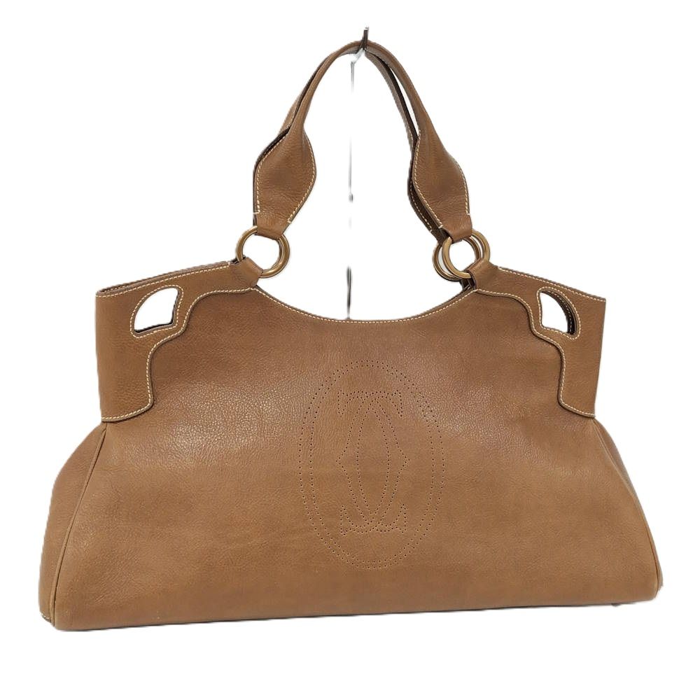 Cartier Marcello Handbag Leather Brown
