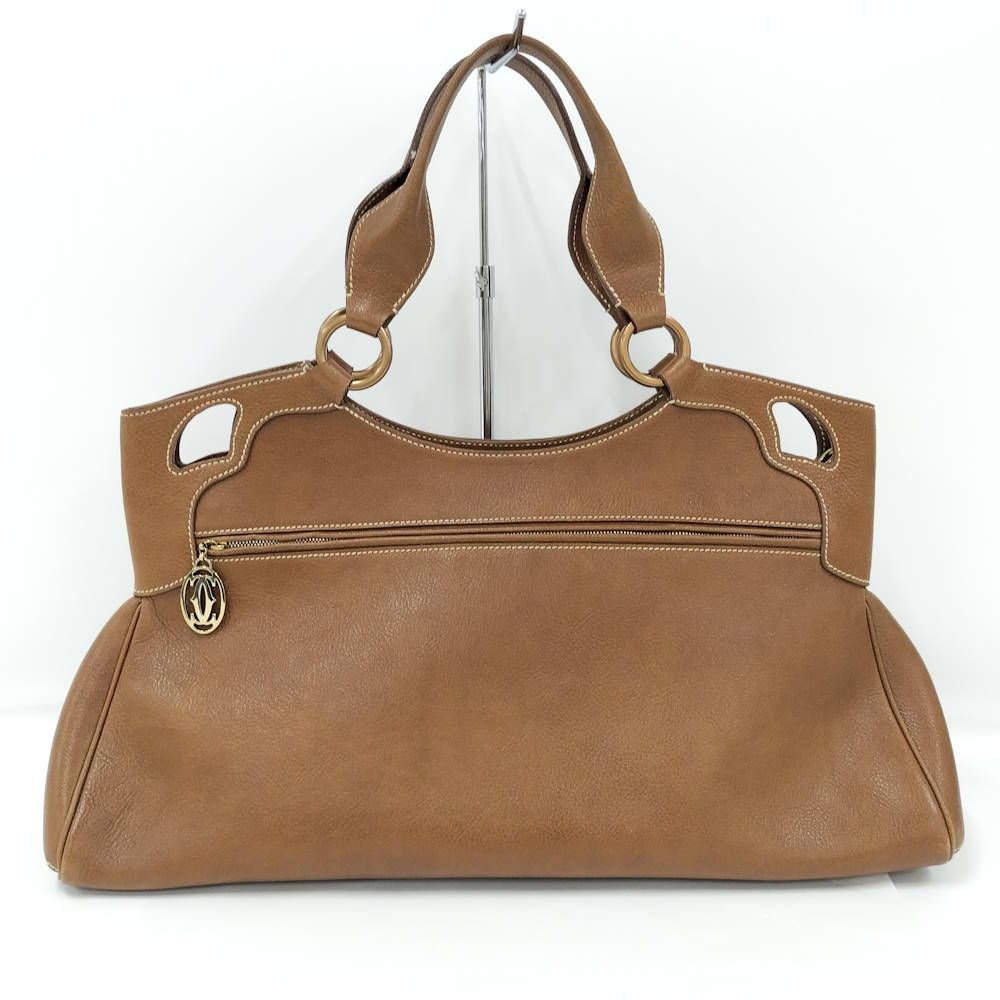 Cartier Marcello Handbag Leather Brown — view 2
