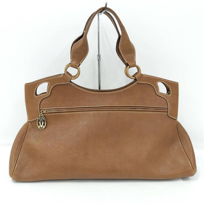 Cartier Marcello Handbag Leather Brown — view 2