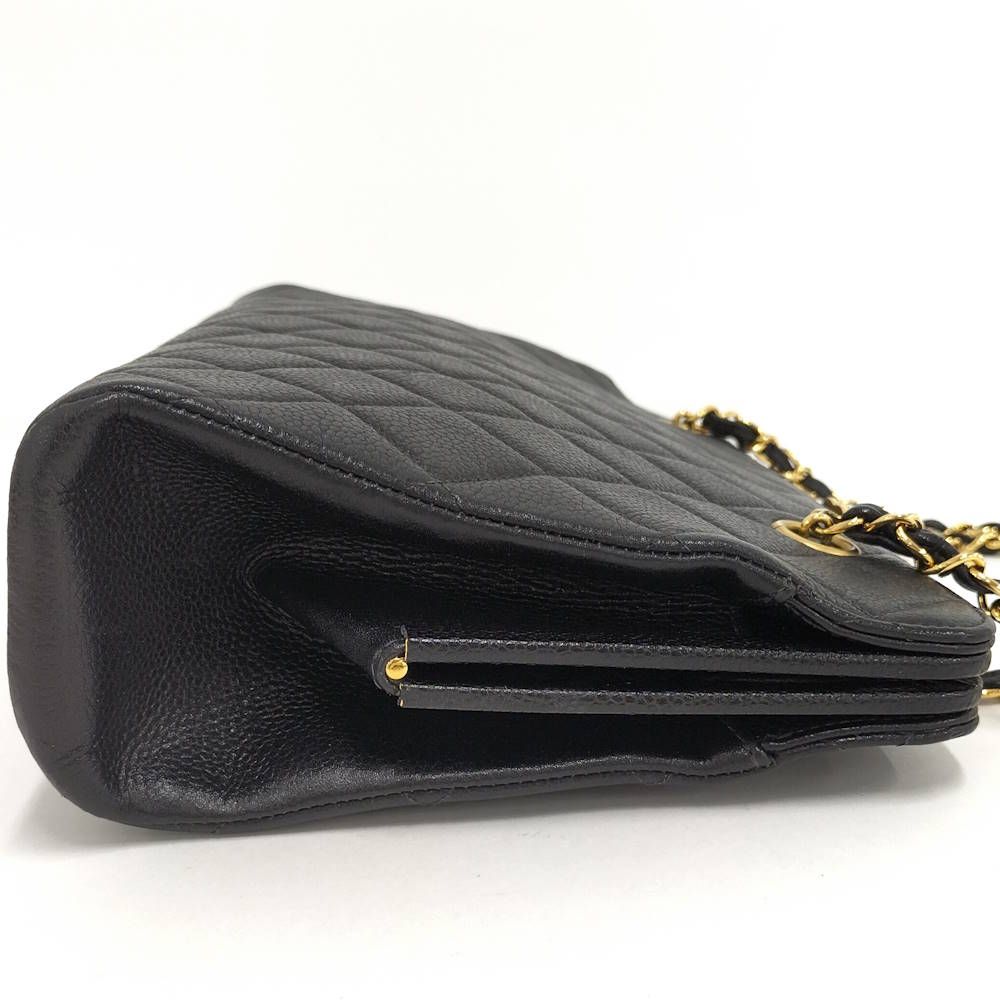 Chanel Quilted Kiss Lock Chain Shoulder Bag Caviar Leather — view 6