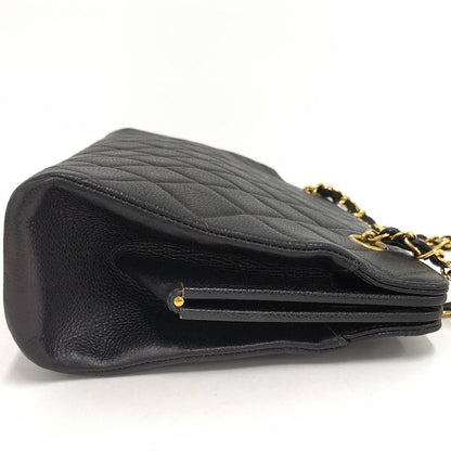 Chanel Quilted Kiss Lock Chain Shoulder Bag Caviar Leather — view 6
