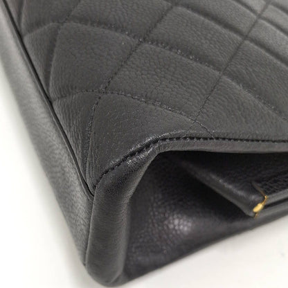 Chanel Quilted Kiss Lock Chain Shoulder Bag Caviar Leather — view 3