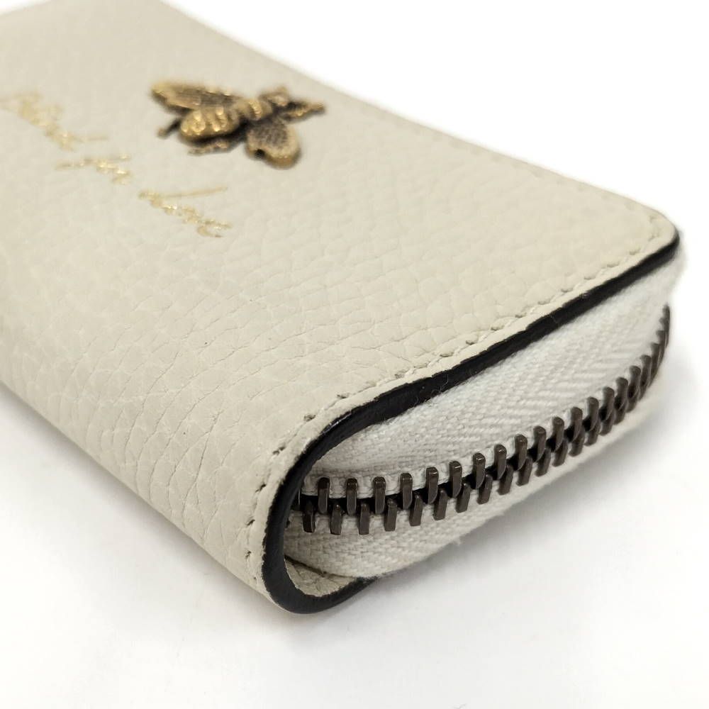 Gucci Coin Purse Bee Leather Beige — view 3