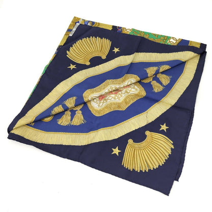 Hermes Carre 90 Scarf Poste Et Cavalerie Silk 100% Navy — view 2