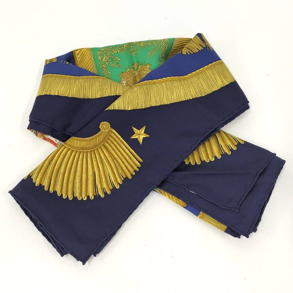 Hermes Carre 90 Scarf Poste Et Cavalerie Silk 100% Navy — view 4