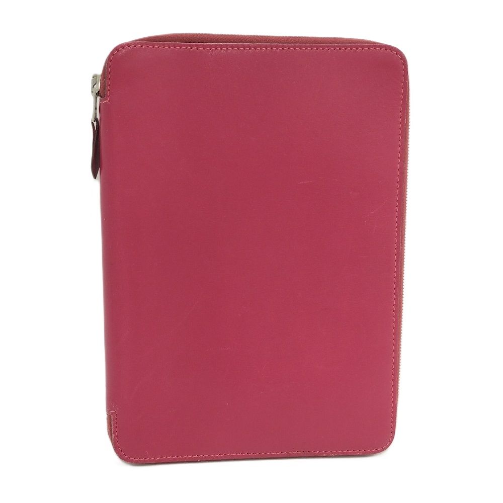 Hermes Agenda Zip Notebook Cover Leather Pink