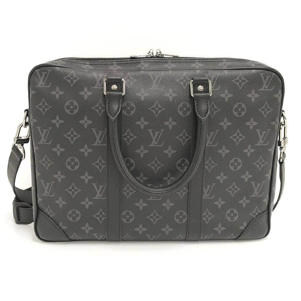 Louis Vuitton Porte Documents Voyage 2-Way Handbag Monogram Eclipse Black — view 2