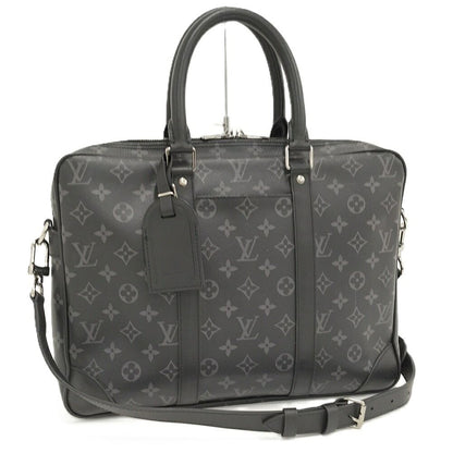 Louis Vuitton Porte Documents Voyage 2-Way Handbag Monogram Eclipse Black