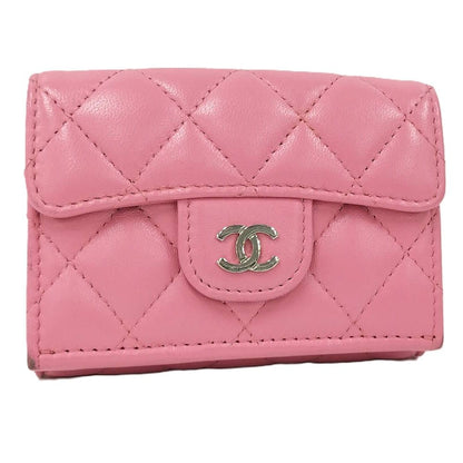 Chanel Classic Small Flap Wallet Quilted Lambskin Pink