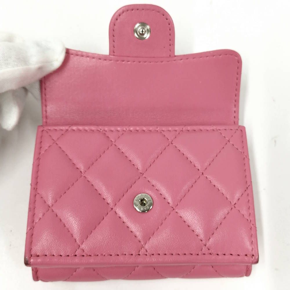 Chanel Classic Small Flap Wallet Quilted Lambskin Pink — view 7