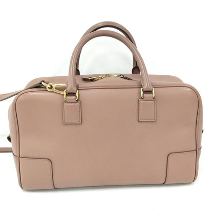 Loewe Amazona 28 2-Way Handbag Leather Pink Beige — view 2