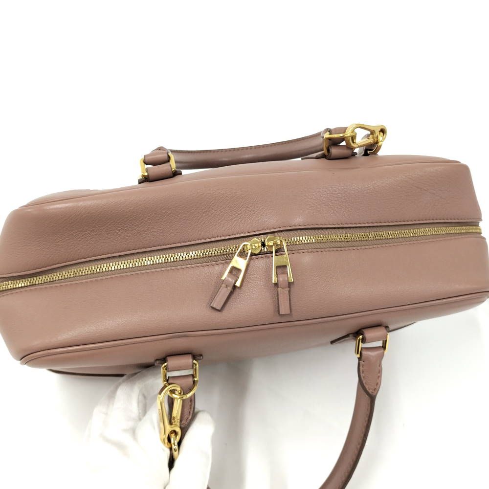 Loewe Amazona 28 2-Way Handbag Leather Pink Beige — view 8
