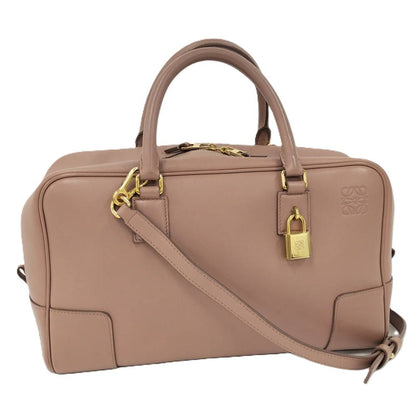 Loewe Amazona 28 2-Way Handbag Leather Pink Beige