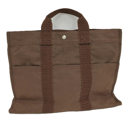 Hermes Her Line MM Tote Bag Canvas Brown