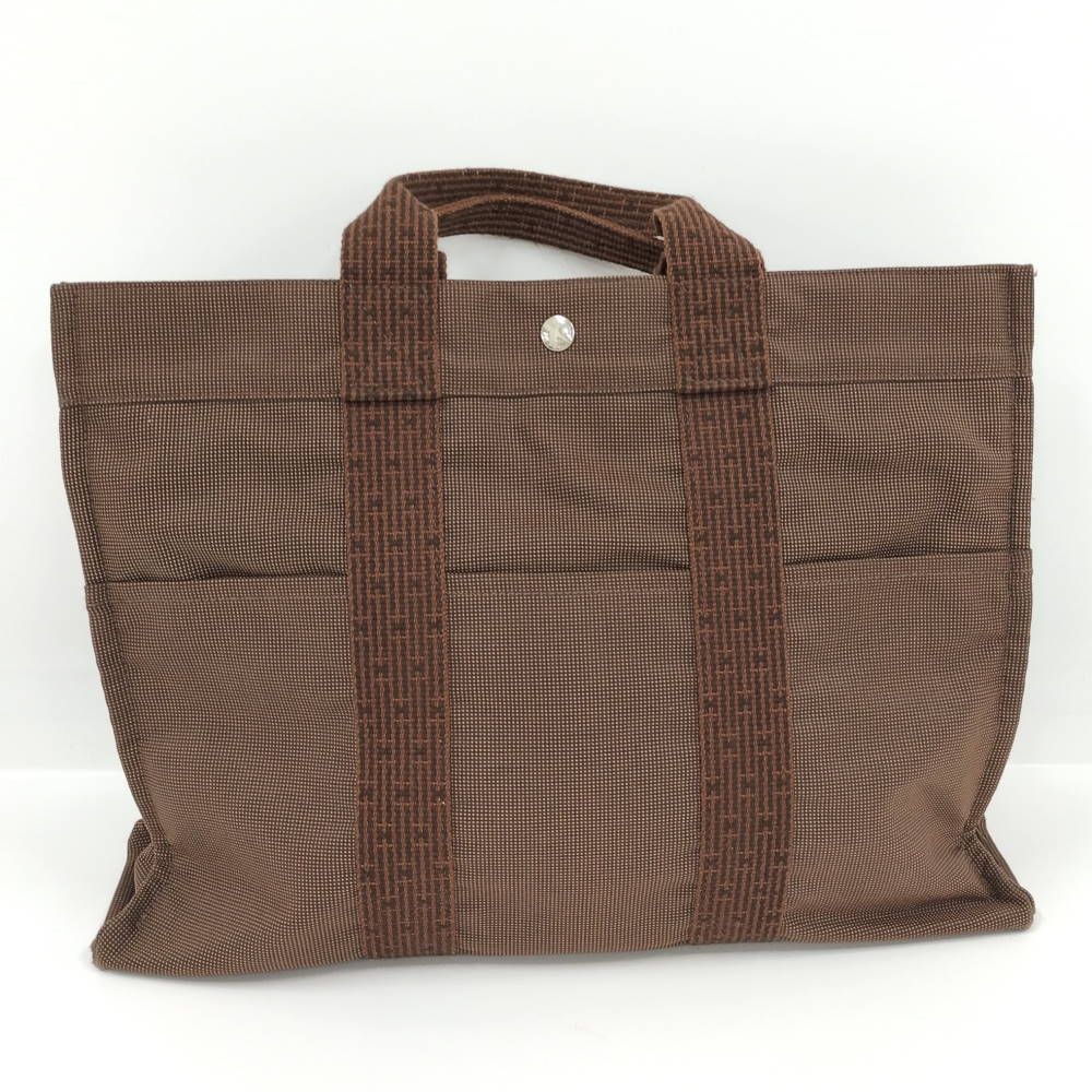 Hermes Her Line MM Tote Bag Canvas Brown — view 2